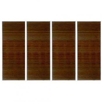vidaXL 4x Alfombras Rectangulares Bambú Natural Accesorios Servicio Modernas Ideal Decoración Base Antideslizante PVC Resistentes Duraderas 120x180cm