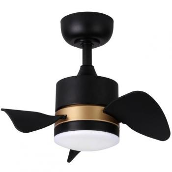 Ventilador de techo Led Sulion 2175003 Will Negro, ventilador de techo silencioso pequeño negro con 3 palas de 50cm