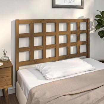 Cabecero para cama de madera maciza de pino en color marrón miel, dimensiones 125,5x4x100 cm