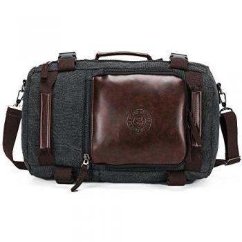 SHTH Canvas Vintage Mochila de senderismo Mochila hombre adulto Bundeswehr Mochila, 43 x 28 x 18 cm, 35 L, color  - negro, tamaño 43x28x18 CM