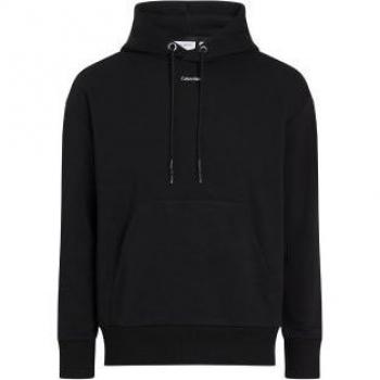Calvin Klein Men's Sustainable Organic Cotton Black Nano Logo Hoodie L