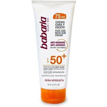 Babaria - Crema Facial Solar Antimanchas Rosa Mosqueta Spf50, Blanco