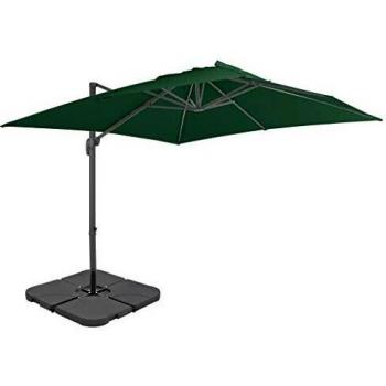 vidaXL Sombrilla de Jardín con Base Portátil Verde Sombra Parasol Terraza Artículos de Exterior Casa Hogar Patio Porche Verano Paraguas para Sol