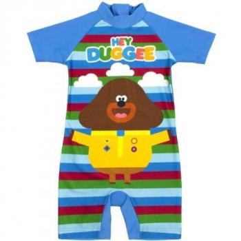 Hey Duggee Traje de baño Sunsafe para niños, una pieza, color azul, talla 18-24 meses