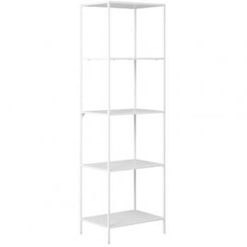 Estantería Vita EPIKASA, Metal y Tablero de Melamina, Blanco, 51x36x170 cm