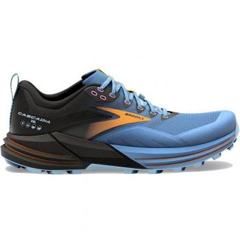 Brooks Cascadia 16 Women's Running Shoes, Medium, Blue/Black/Yellow, Size 7.5