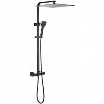 Columna de Ducha Oceanic Negro mate Acero Inoxidable ABS 40 x 40 cm