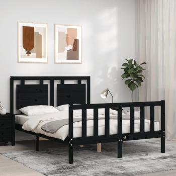 Cabecero de cama negro de 120x200 cm con estructura de madera maciza Vidaxl