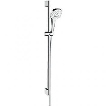Hansgrohe 26592400 Croma Select E 110 Vario set de ducha, 0,90m, 3 tipos de chorro, blanco/cromo