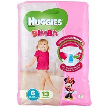 Huggies Bimba - Pañales de Talla 6 para Niñas (15-30 kg) - Pack de 13 Unidades