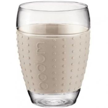 Bodum Pavina - Set de 2 vasos térmicos, 0,45 l, borosilicato, color blanco crema