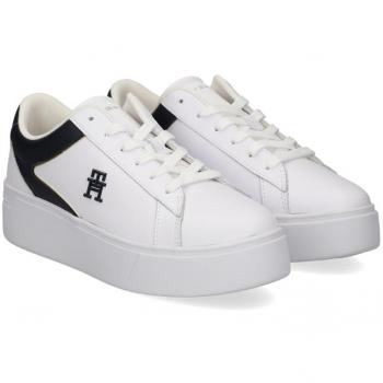 Tommy Hilfiger Women's White Polyester Sneakers - EU37/US7