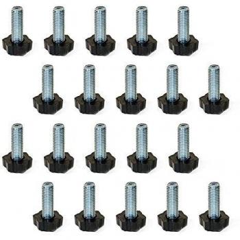 Emuca 2020605 Pie nivelador para mueble, rosca M8x30mm, Lote de 20 piezas