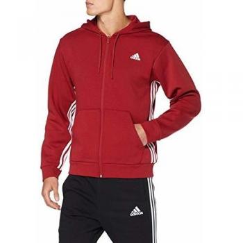 adidas M Mh 3s FZ Sweatshirt, Hombre, Active Maroon, 2XL
