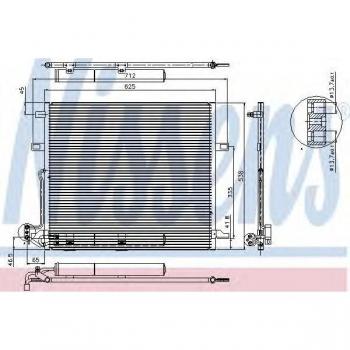 Condensador de aire acondicionado NISSENS 94897, compatible con sistemas de aire acondicionado, alta eficiencia, diseño optimizado para refrigerantes modernos, construcción duradera y resistente a la corrosión