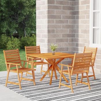 5-Piece Solid Acacia Wood Garden Dining Set