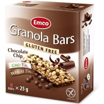 Barrita de Cereales con Choco Chips Sin Gluten 5x25g Emco