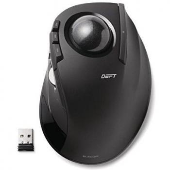 ELECOM-Japan Brand- Wireless Index Finger Trackball Mouse , EX-G Series 2.4GHz, 8 Buttons, Tilt Function/ Black / M-DT2DRBK