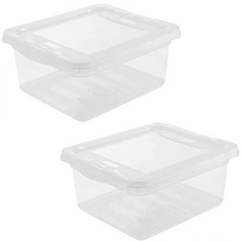 Cajas de Almacenaje Transparentes Keeeper con Sistema de Ventilación - 2 Unidades, Natural, 19.5 x 16.5 x 8.5 cm
