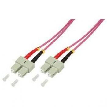 Cable de fibra óptica LogiLink SC-Duplex OM4 2m Rosa