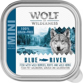 Wolf of Wilderness Adult 6 x 150 g en minitarrinas - Blue River, con pescado