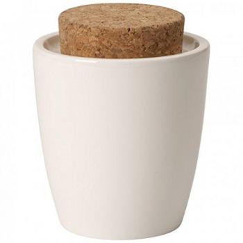 Villeroy & Boch Artesano Original Sugar Bowl, Premium Porcelain/Cork, White, 1 piece