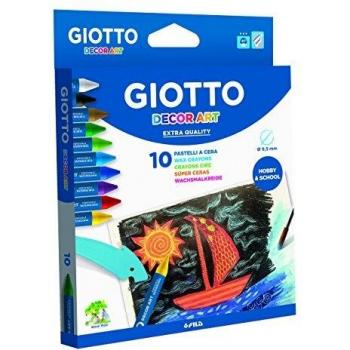 Giotto Decor Pack de 10 Ceras acuarelables, 14 x 1,5 x 18 cm