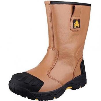 Amblers Safety Beige Lace Up Slip Restistant Rubber Outsole Padded Collar Boots 9