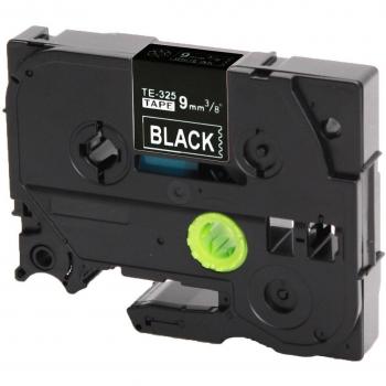 1x Casete de Cinta para Brother TZe -325 9mm blanco sobre negro 9mm de ancho x 8 m de longitud compatible con TZ325