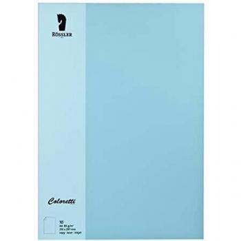 Papel de Carta Coloretti A4, 80g/m², Color Azul Celeste, Paquete de 10 Hojas