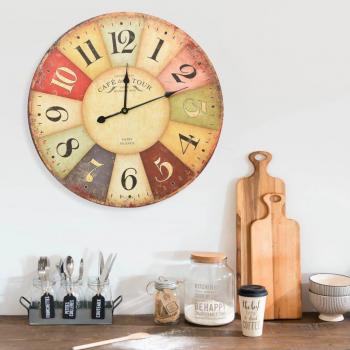 Reloj de Pared Vintage Analógico Decorativo 60 cm Colorido con Flores Londres vidaXL