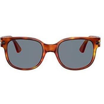 Persol PO3257S Col. 96/56 Unisex Square Havana Sunglasses, Brown, Size: 51 MM