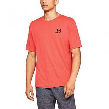 Under Armour Sportstyle Left Chest SS Camisa, Hombre, Naranja, M