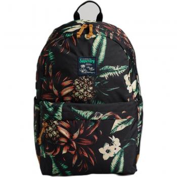 Superdry Women's Printed Montana Backpack, Black Pineapple AOP, Casual Polyester, One Size