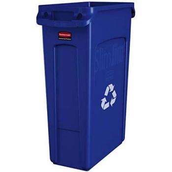 Rubbermaid Commercial Products 354007BE Contenedor con Canales de Ventilación, Capacidad de 87 L, Azul