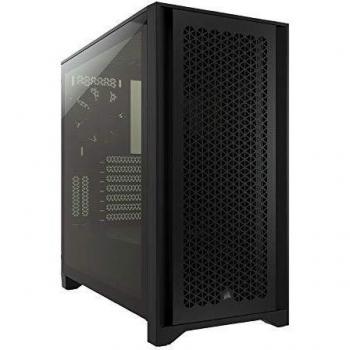 Corsair 4000D Airflow Chasis ATX Semitorre con Cristal Templado, Panel Frontal con Un Caudal de Aire Elevado, Panel Lateral de Cristal Templado, Dos Ventiladores de 120 mm Incluidos, Color Negro