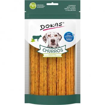 Dokas Churros con hígado de vacuno, boniato y gusanos de la harina - 4 x 150 g aprox - Pack Ahorro