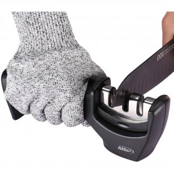 Afilador de Cuchillos Profesional | Seguro, Fácil y Rápido de Usar | Knife Sharpener | Premium | Incluye Guantes Anticorte de Regalo por Afila+