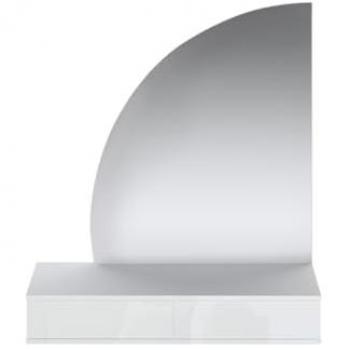 Tocador flotante con espejo LED - 2 cajones - Blanco brillante - JINEZA