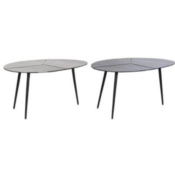 Mesa auxiliar DKD Home Decor Negro Dorado Aluminio Latón 78 x 45 x 40 cm (2 Unidades)