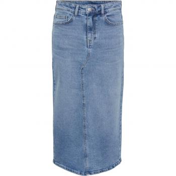 Pieces Bella High-Waisted Denim Midi Skirt for Women