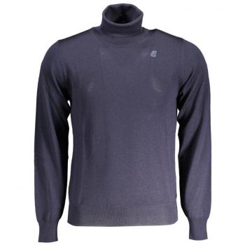 Blue Wool Rollneck Sweater with Logo - Size L