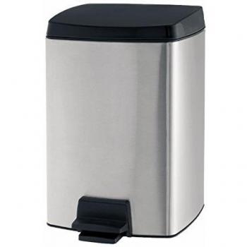 Brabantia Pedal Bin - Cubo de Basura, Rectangular, 10 litros, Tapa silenciosa, Cubo Interior de plástico extraíble, Acero Mate Anti-Huellas