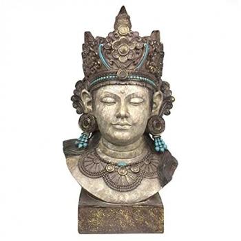 Figura de Resina Cabeza de Buda Gris 22x25x44cm