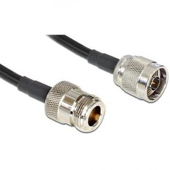 Cable de Antena Coaxial LMR195 N Macho a N Hembra, 3 m, Baja Pérdida, Color Negro