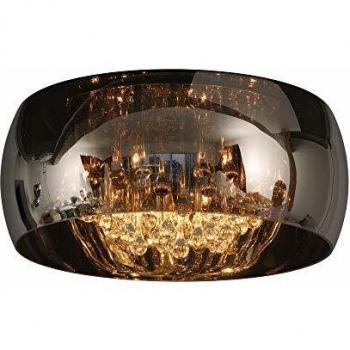 Plafón de Cristal Pearl Ø 50 cm - Luz LED Regulable 6xG9 - Acabado Cromado