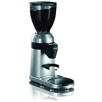 Molino de café Graef CM 900, 128 W, con muela cónica, 350 g de capacidad, dosificación automática y acabado en aluminio plateado