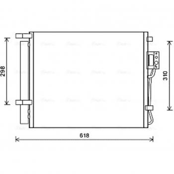 Condensador de aire acondicionado PRASCO HY5310D con secador, 13,0 mm de grosor, 8,4 mm de diámetro, fabricado en aluminio, compatible con refrigerante R134a para Hyundai Santa Fe