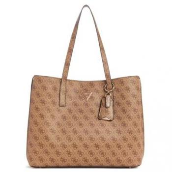 Guess Meridian Beige Tote Handbag - One Size, Faux Leather