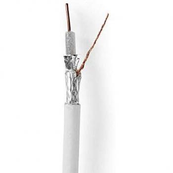 NEDIS Cable coaxial Cable coaxial | 4G / LTE Seguro | 75 Ohm | Triple blindado | Eca | 25.0 m | Redondo | PVC | Blanco | Caja cartón 50.0 m 50.0 m